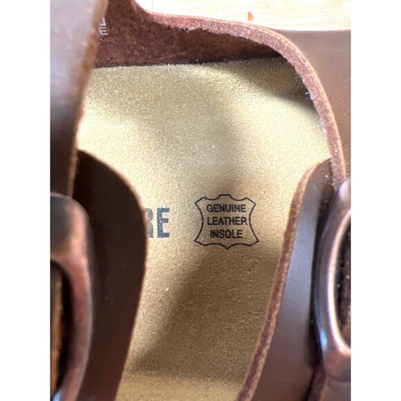 ChusionAire Two Strap Leather Sandals In Dark Brown Womens 8.5M - Picture 5 of 7